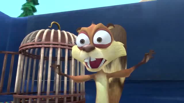 聪明的蹦蹦把肥波关进了笼子