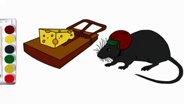 亲子简笔画:小老鼠偷奶酪