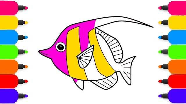 儿童简笔画,燕子小鱼