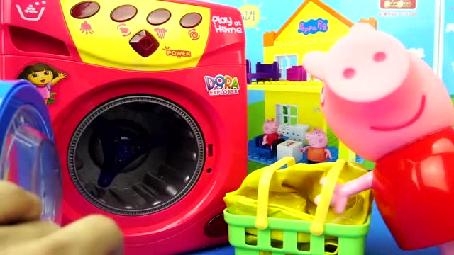 小猪佩奇的洗衣机过家家玩具,激发宝宝创意思维