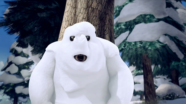 原来雪怪是熊二扮演的,真是虚惊一场,可怜的光头强不知道真相