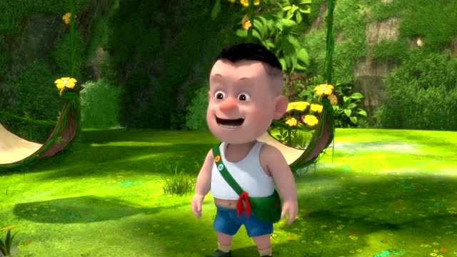 熊熊乐园:光头强细心的观察后发明了"气球飞机",这次会不会又失败