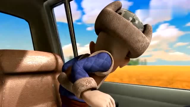 熊出没夺宝熊兵:光头强的车胎爆了,嘟嘟挺高兴,反而不害怕