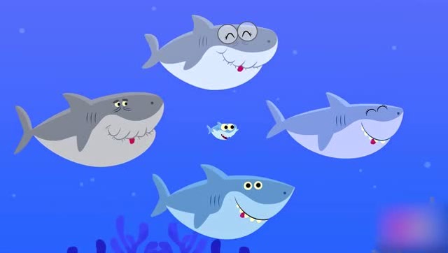 小小屁孩:鲨鱼一家出来觅食啦!看看都有谁