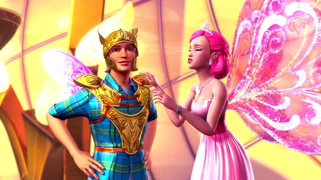 《芭比之仙子的秘密》肯轻松的躲过勇士的攻击,公主更喜欢他了