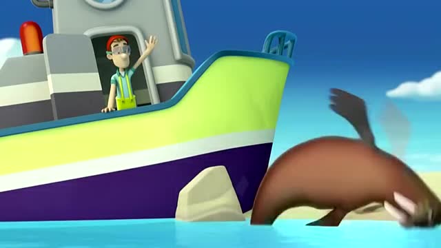 汪汪队 阿宝船长把海象抱起来扔进海里