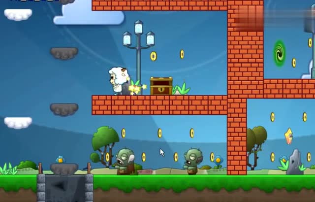 喜洋洋也会消灭僵尸啦,抢金币勇闯僵尸村