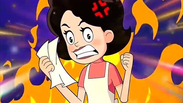 大头儿子说围裙妈妈整天唠唠叨叨,围裙妈妈非常生气