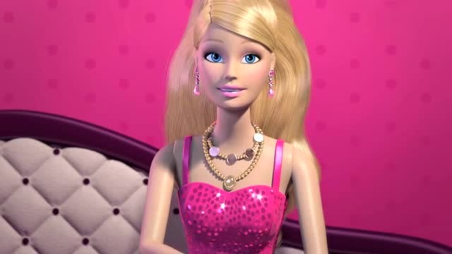 芭比之梦想豪宅:芭比牵着白马和莱恩一起拍mv,超赞啊