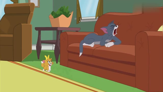 新猫和老鼠 第二季 小猫咪拉着主人的毛线到处跑