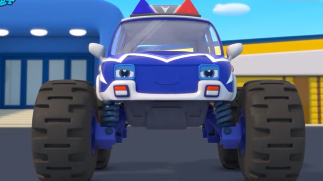 宝宝巴士:疯狂怪兽车,没有困的工作,只有最勇敢的怪兽警车,帅气