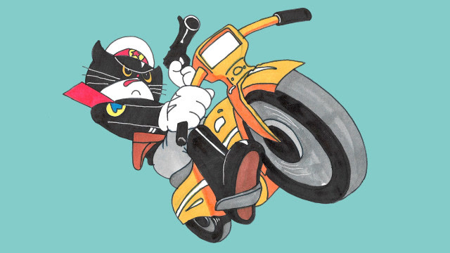 辣椒绘本黑猫警长开着摩托车追坏蛋