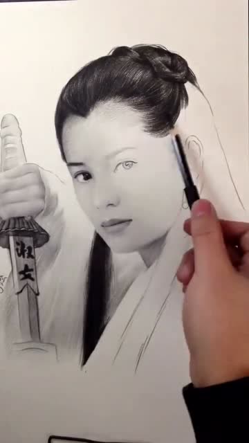 致敬经典,手绘小龙女,你喜欢李若彤版还是刘亦菲版?