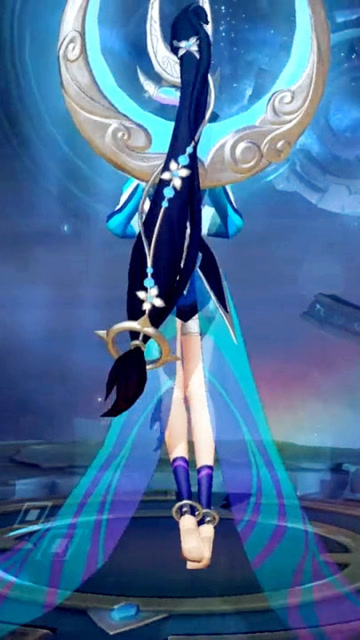 王者荣耀:女娲朔望之晖皮肤,技能效果演示!