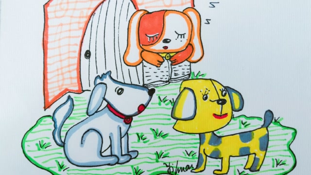 我画了三只可爱的狗,猜猜我最喜欢哪只,你有没有喜欢的