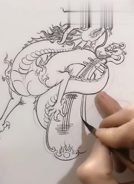 高手画龙,这让我开眼了,最后画成了这样,简直太有才了!