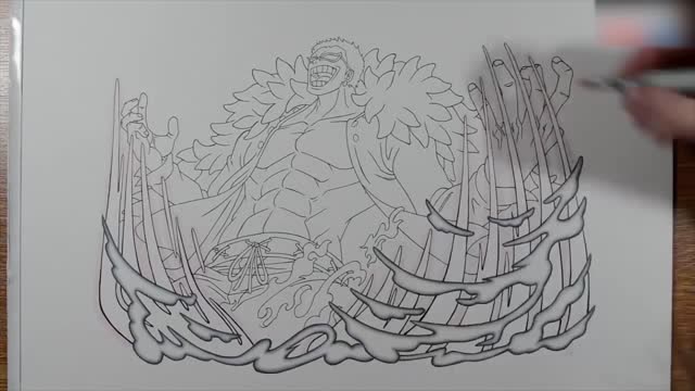 手绘海贼王一代枭雄王下七武海多佛朗明哥