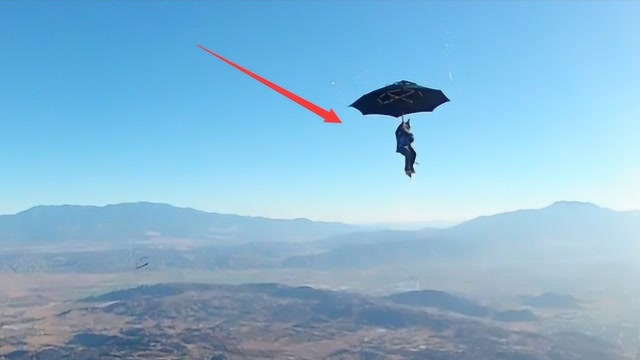 用普通雨伞从1000米高空跳下,能平安落地吗?老外玩命挑战!