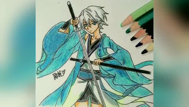 手绘"言和"临摹绘画全过程学习