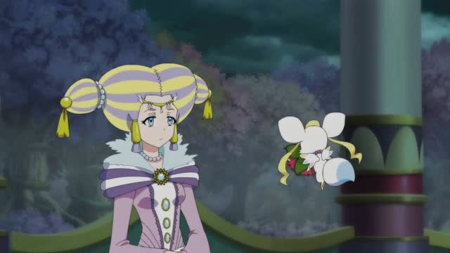 巴啦啦小魔仙之飞越彩灵堡王后在公园坐着俐俐精灵来陪王后