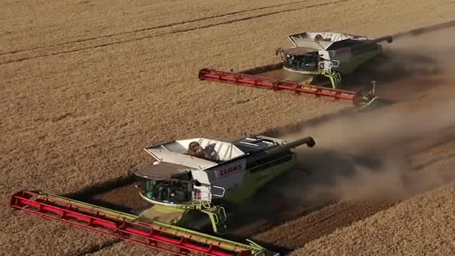 美国农场机械化收割,真的完全自动化,太先进了