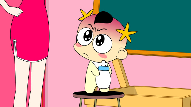 奶瓶小星  奶瓶小星:怎么不会写,搞笑动画短片