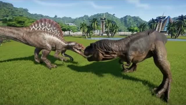 棘背龙战霸王龙 恐龙动漫