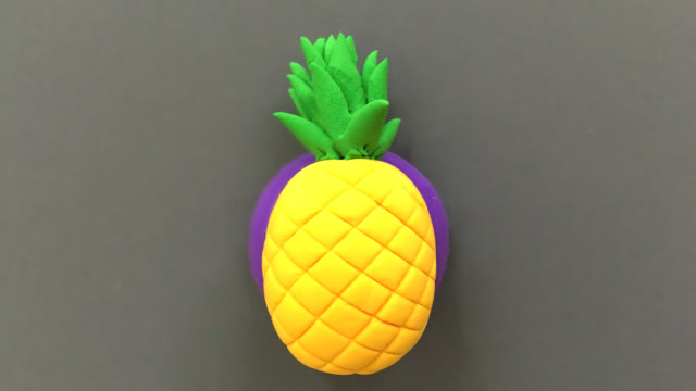 创意手工课堂 超轻黏土菠萝头 儿童幼儿园手工