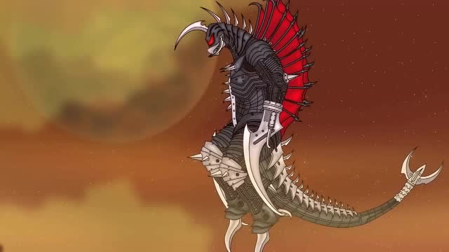 水晶哥斯拉激战盖刚 动漫特效