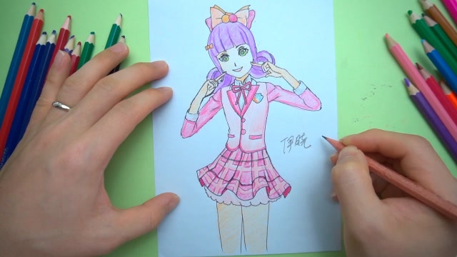 动漫手绘教程:菲梦少女马克龙组合伊晓岚菲梦校服春装