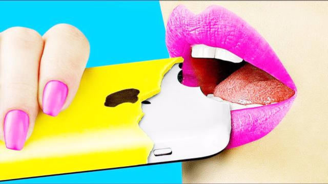 有趣的恶作剧,手工diy创意手机壳,吃掉它整蛊闺蜜