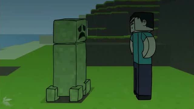 我的世界搞笑:苦力怕和史蒂夫度过了难忘的一晚