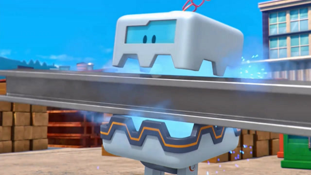 旋风战车队:飚速机器人给咬咬吃钢材,食物太硬它短路了!