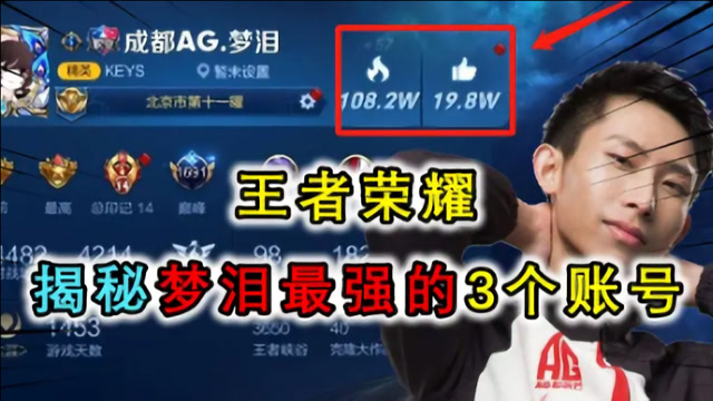 揭秘梦泪最自豪的3个账号,梦之泪伤最经典,拥有多个国服英雄_1