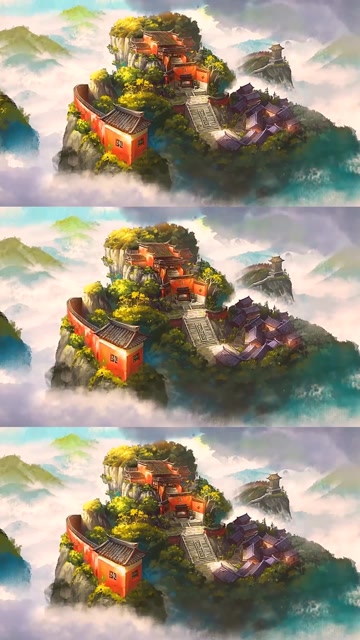 欣赏一下国漫的风景,感受云淡风轻,仙境般的风景