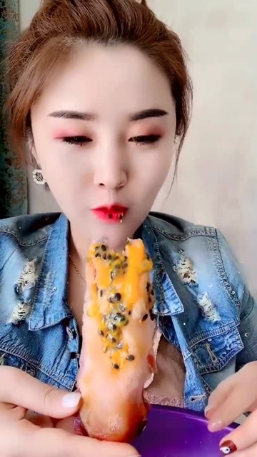 百香果海绵冰,酥酥脆脆