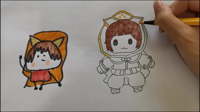 学画画一个月画的金柚柚vs学画画一年画的金柚柚