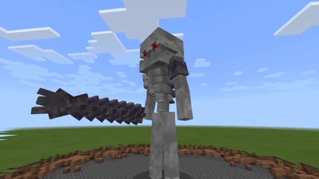 我的世界:凋零骷髅大战变异铁傀儡!