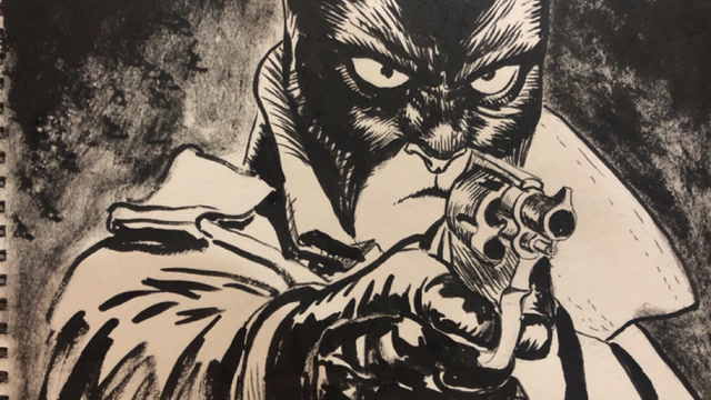 画一个黑猫侦探