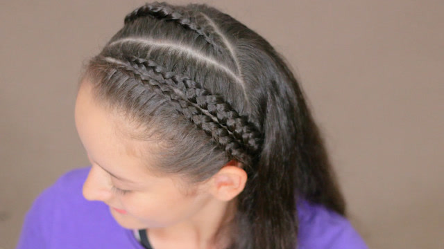 宝妈儿童编发教程之简单可爱的蜈蚣辫半扎发发型编法