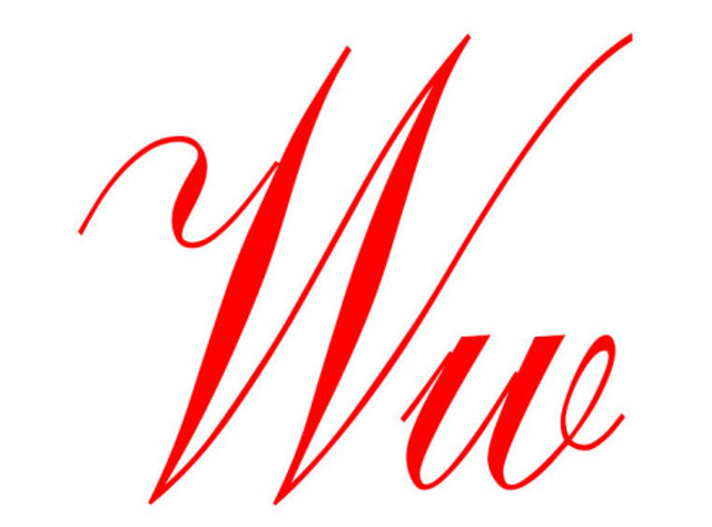 花体英文书法之铜版体w