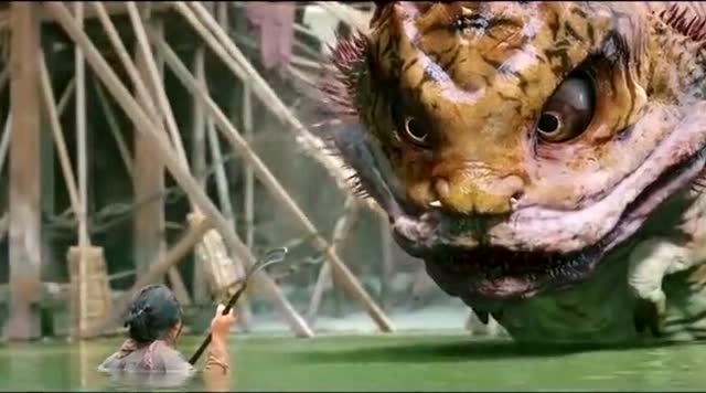 同是西游记的大鱼怪,一个尴尬一个惊悚,郑宝瑞和周星驰水平立判