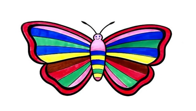 创意绘画 彩虹蝴蝶画画 亲子互动益智绘画涂色