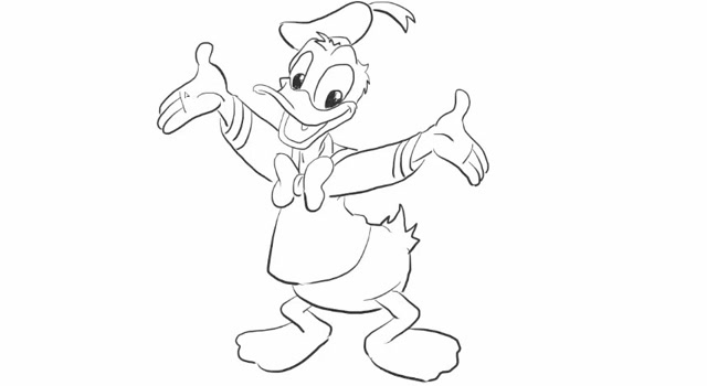 可爱的唐老鸭幼儿亲子简笔画 宝宝轻松学画画