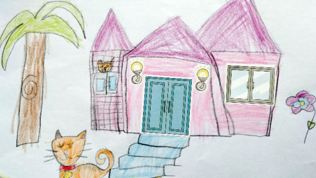 飞童亿佳儿童绘画学生作品赏析:佳仪《梦想之屋》