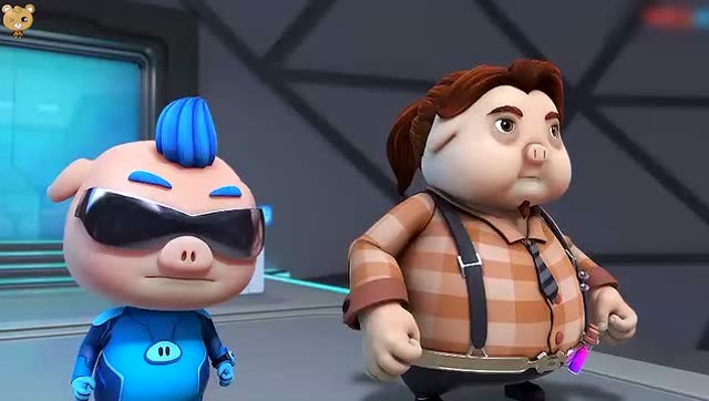 猪猪侠:波比跟猪山山按照电脑上的指令做出相对应的动作.