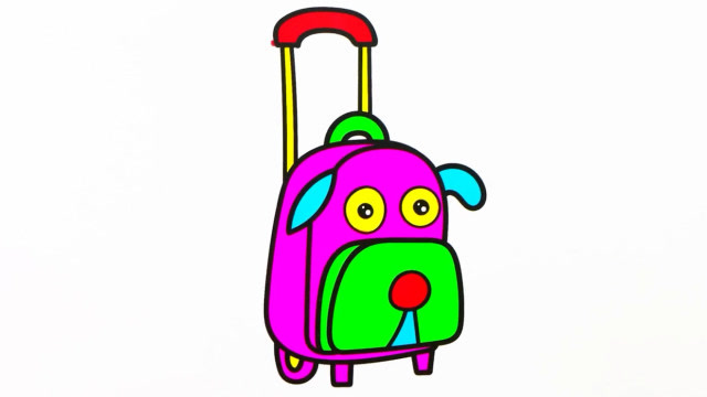 卡通旅行箱儿童简笔画儿歌