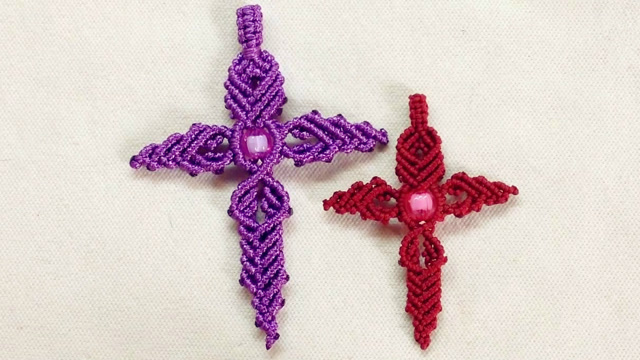 手工绳编织好看的十字架小吊坠