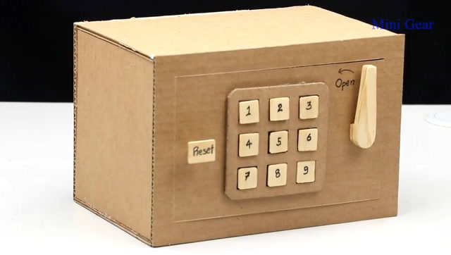 diy手工制作用纸板制作一个带有组合号码锁的保险箱保险箱