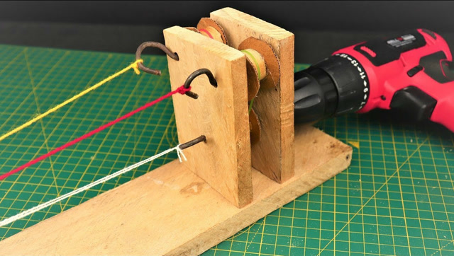 自制搓绳子工具,这玩意看起来还蛮好使,搓绳子再也不用费大力了